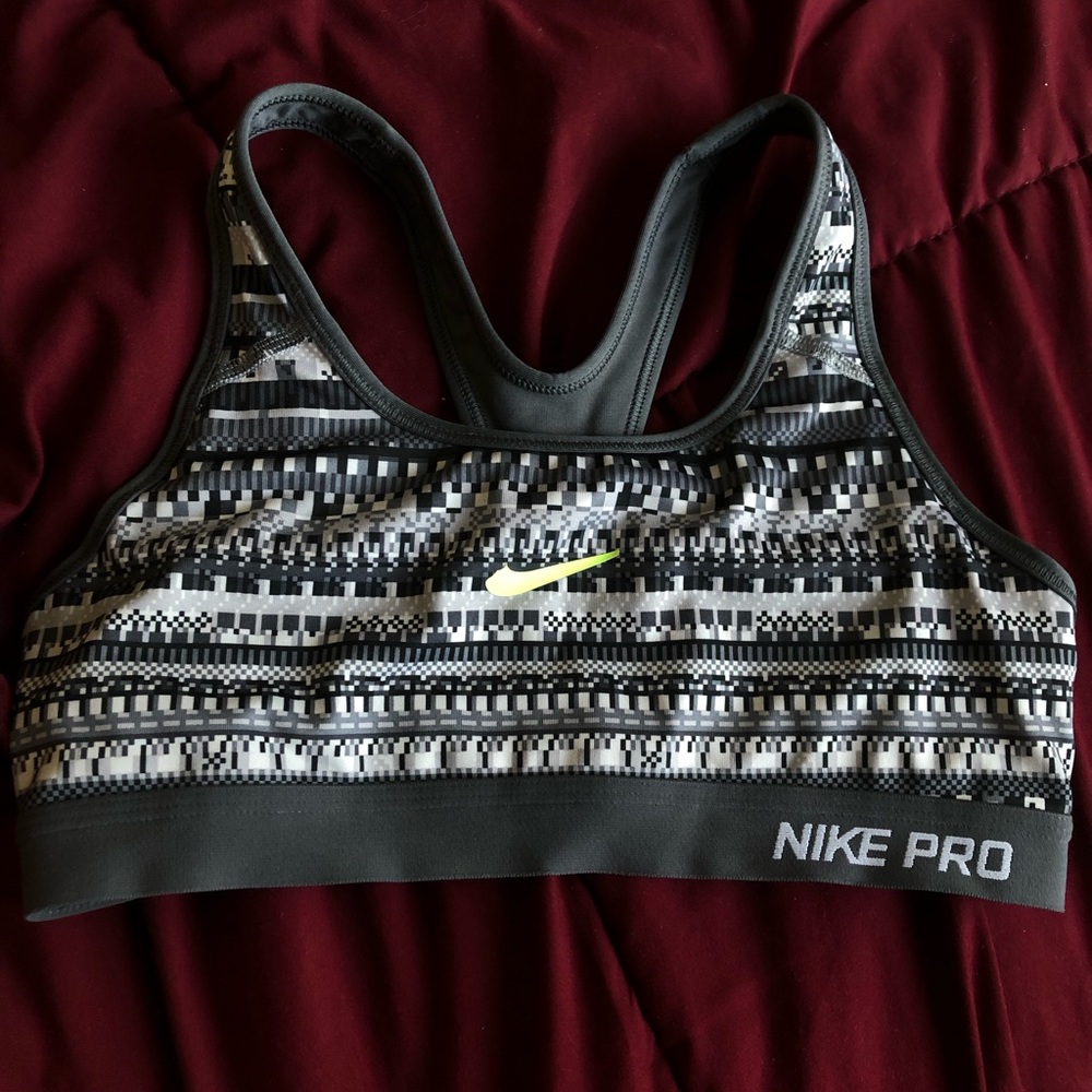 Nike Pro Gray Small Sports Bra Pattern